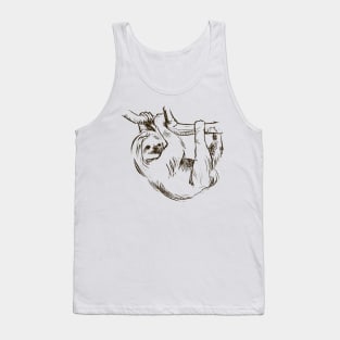 Sloth Hanging on the Tree Wild Animal Tank Top